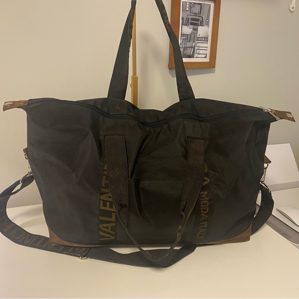 Valentino Rossa Black and Brown Travel Tote Bag with Crossbody - Picture 4 of 14